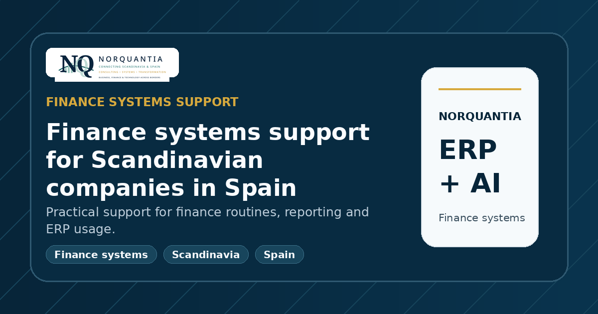 Finance systems support for Scandinavian companies in Spain